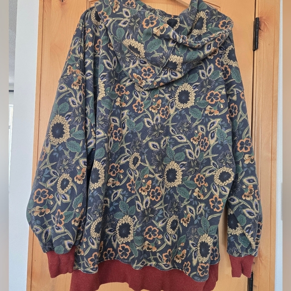 Natural Life Navy and Gold Floral Hoodie S/M - Picture 2 of 7